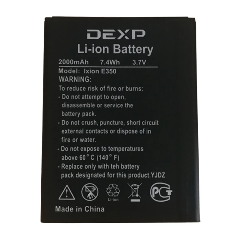

2000mAh Rechargeable battery For DEXP lxion E350 Mobile Phone Replacement Batteries +track code