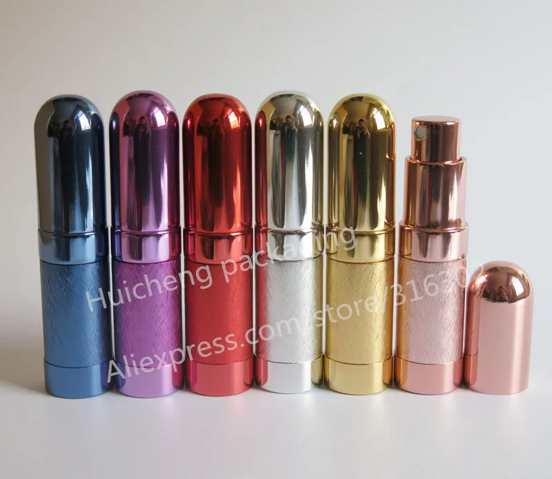 

6 x 6ml Fillable Portable Mini Perfume Bottle Traveler Aluminum Spray Atomizer Empty Pots All color is available