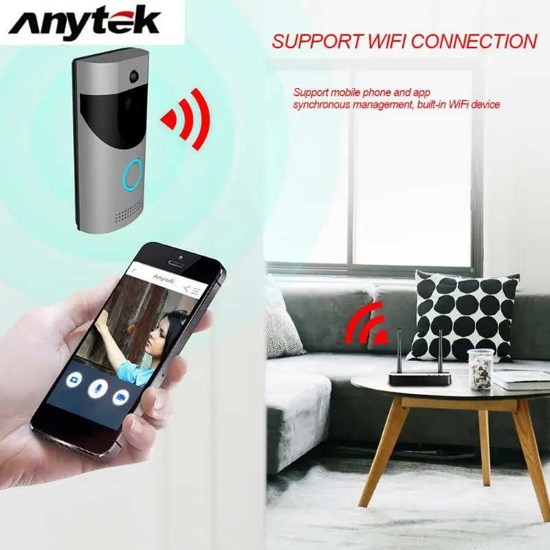 Anytek B30 беспроводной WiFi домофон видео дверной звонок + B10 дверной звонок набор