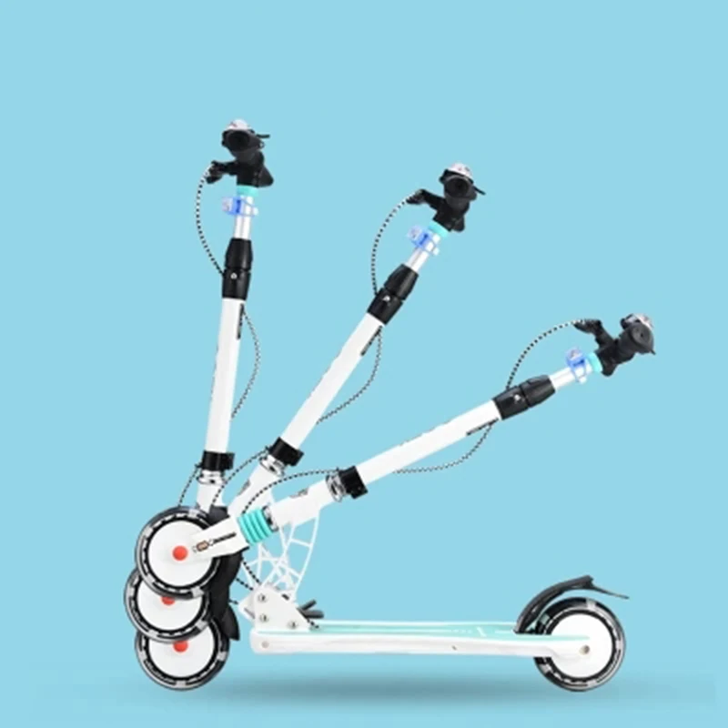 adult children kick scooter NEW pattern foldable PU 2wheels Hand brake bodybuilding all aluminum urban campus transportation