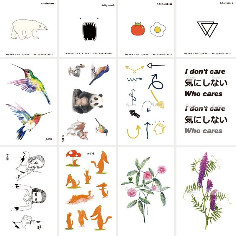 

30 Sheets/lot Special Original Waterproof Temporary Tattoo Stickers for Adults Kids Body Art Fake Tatoo Women Tattoos HH-007