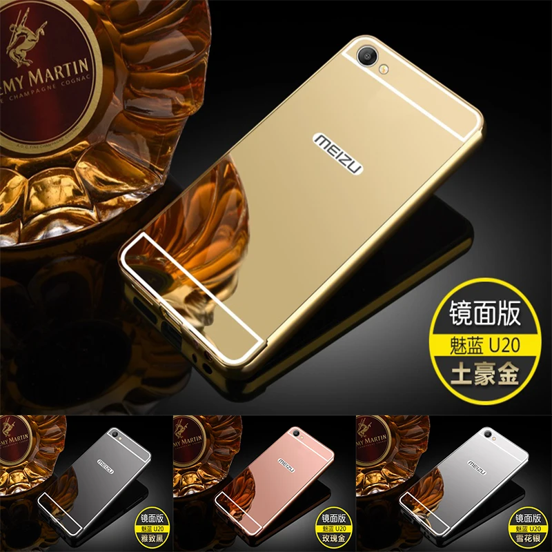 

Luxury Gold Plating Aluminum Metal Mirror Case For Meizu U20 Phone Case Back For Meizu U 20 case