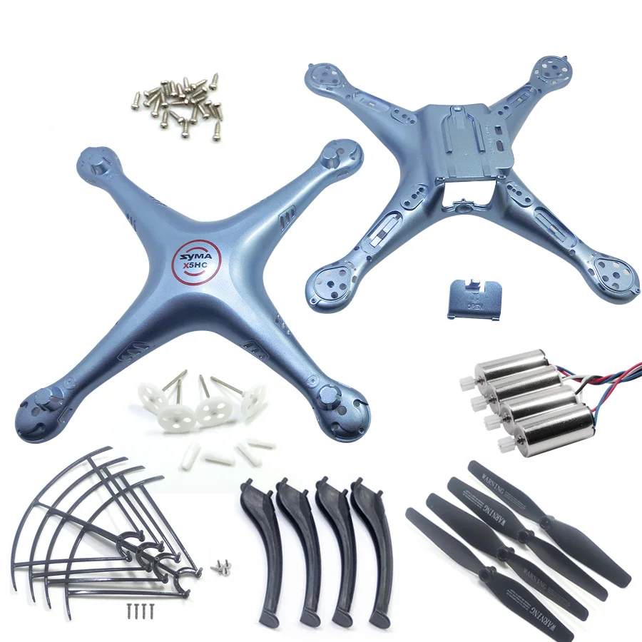 SYMA X5HC X5HW Spare Parts Shell Motor Propeller Main Blade Landing Gear Kit Protection Ring Frame rc Drone Accessory syma x5hc x5hw spare parts shell motor propeller main blade landing gear kit protection ring frame rc drone accessory