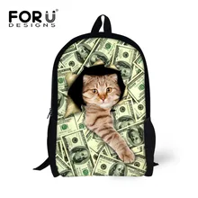 Детский рюкзак с животным принтом для мальчиков и девочек, 3D Симпатичные кошки и собаки, школьные сумки, детский школьный рюкзак, рюкзак для книг