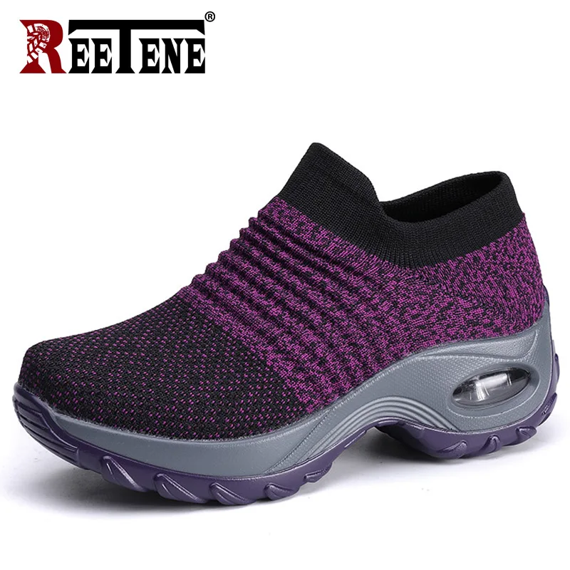 

REETENE Spring Casual Women Shoes Air Mesh Woman Flats Shoe Flat Platform Ladies Sneakers Slip On Ladies Trainers Footwear