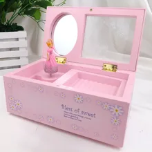 Ballerina Music Storage Boxes Lovely Girl Music Box Childrens Musical Jewellery Storage Box Rectangle with Romantic Ballerina