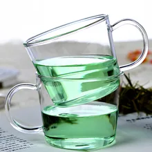 2 шт Кунг-фу чайная силиконовая чашка, стеклянная чашка ручной работы, прозрачная кружка для питья