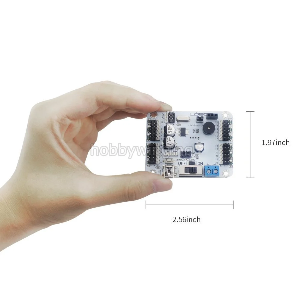 Compatível com Arduino 24ch com Placa de Controle do Robô do Punho sem Fio Controlador Servo Digital Proteção Sobre-corrente 9 control servo