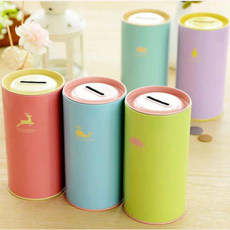 Money Coin Jars Counting Storage Box Bank Saving Coins Cash Case Tin