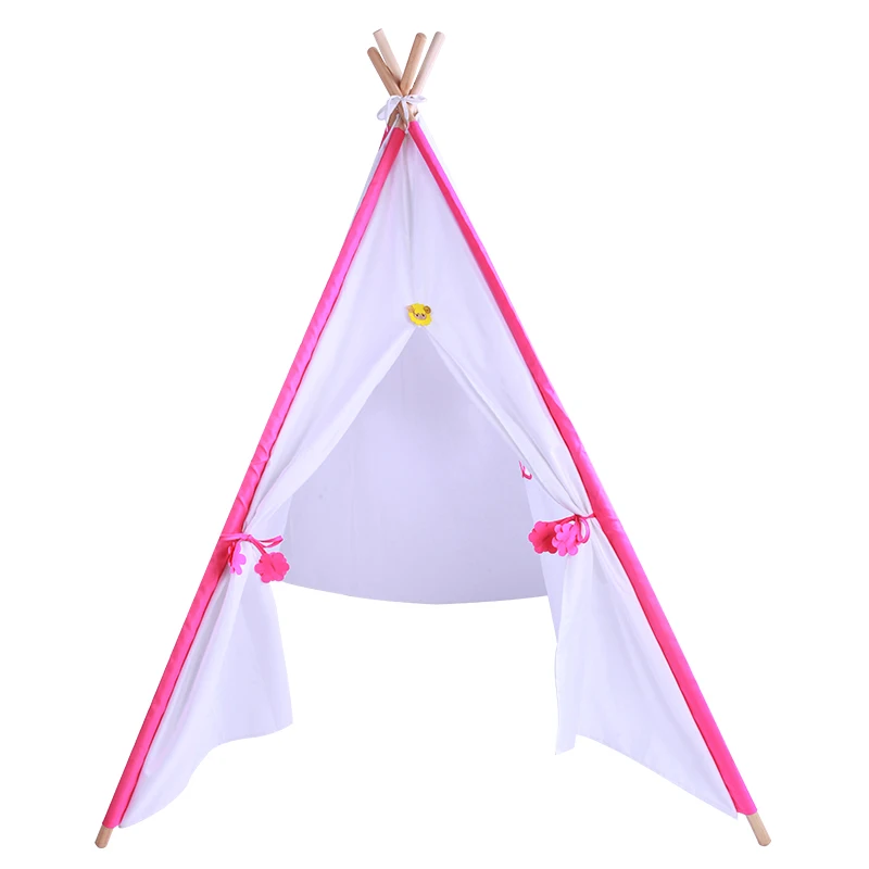 Детская палатка Tipi из ткани Оксфорд, Детская Вигвама, домик для детей Wigwam, игровая комната для детей, игрушки, реквизит для фотосъемки - Цвет: Pink