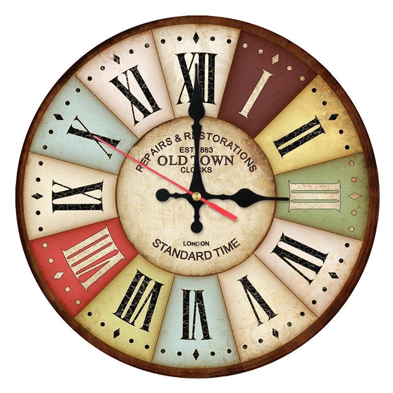 

New sale wall clock wooden Abstract clocks quartz Living Room single face sticker modern style Europe still life home decor