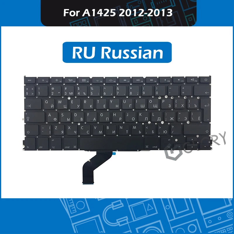 

10pcs/Lot Laptop Keyboard RU Russian Layout for Macbook Pro Retina 13" A1425 Russia keyboard Replacement Late 2012 Early 2013