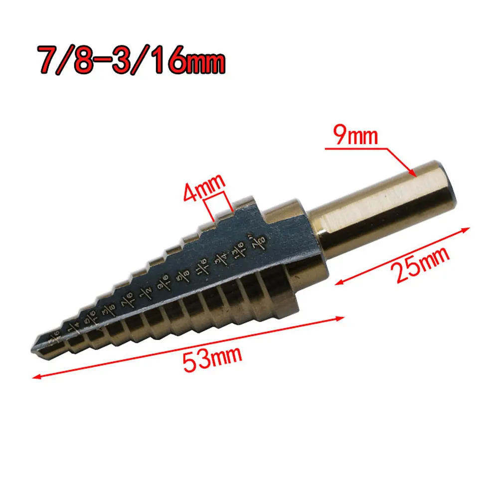 3pc High Speed Steel Cobalt Titanium Multiple Hole Step Drill Bit Kit