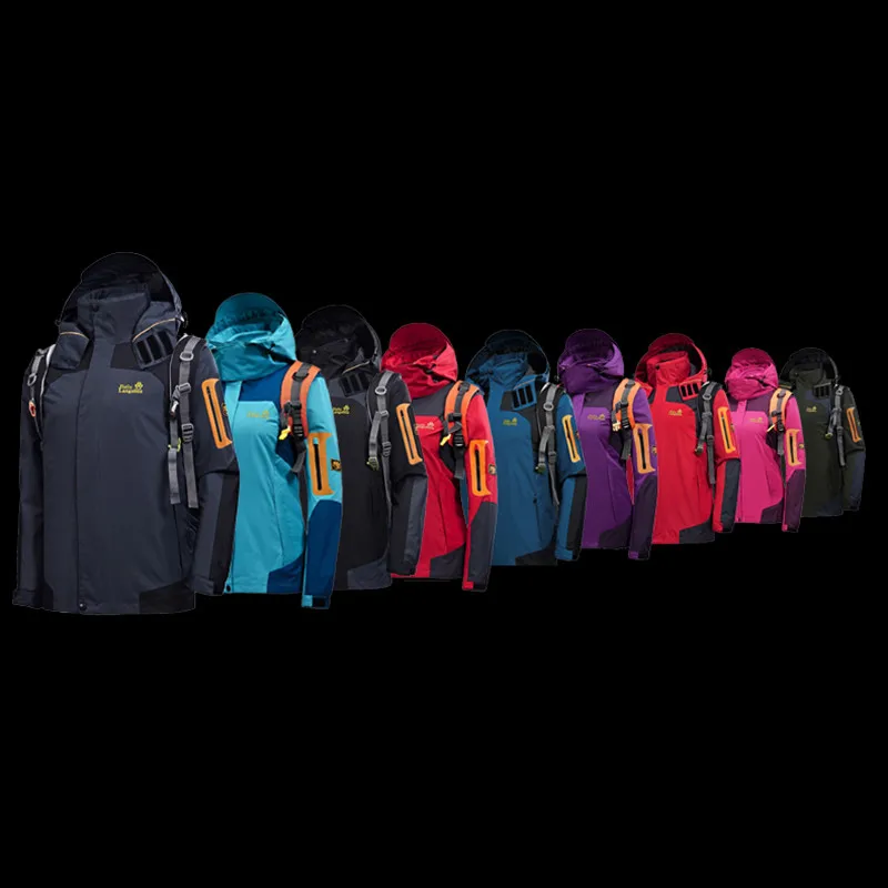 Ceny 2019 marka wodoodporna kurtka na zewnątrz dwuczęściowy zestaw zima zagęścić sport Snowboard wspinaczka Trekking kurtki dla mężczyzn i kobiet