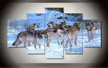 5 Pièce Livraison Gratuite Pas Cher abstraite Moderne Mur Peinture Animal Loup Accueil Art Contemporain Photo Peinture sur Toile Impressions F/1268
