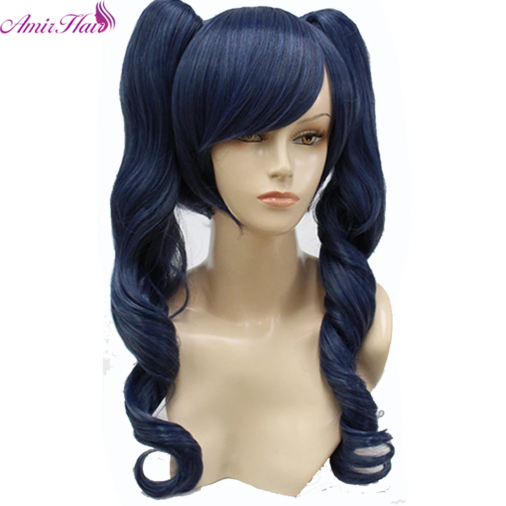 

Amir Synthetic Hair Wig book of Circus Cosplay Wig With Two Ponytails Costume Long Wavy Party Wig Blue Blonde Gray Full wig