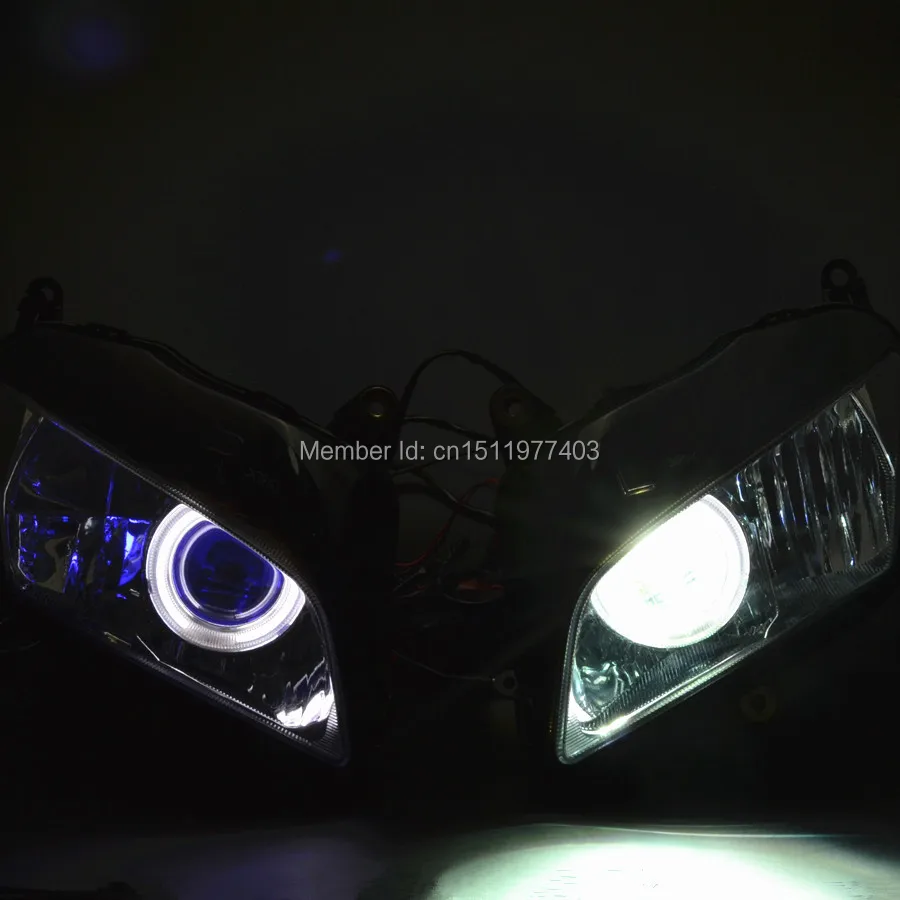 

Assembled Conversion HID Projector Modified Headlight White Angel&Blue Demon Eyes Fits For Honda CBR600 RR 2007-2012