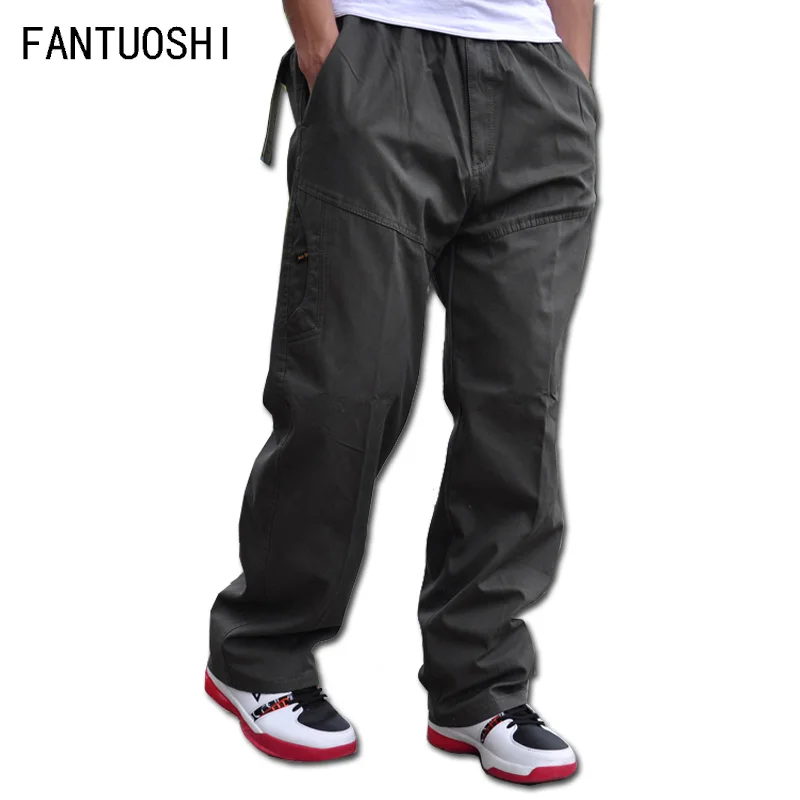  2019 New Cotton Men's Cargo Pants Casual Loose Mens Pant Multi Pocket Military Long Trousers Men Hi