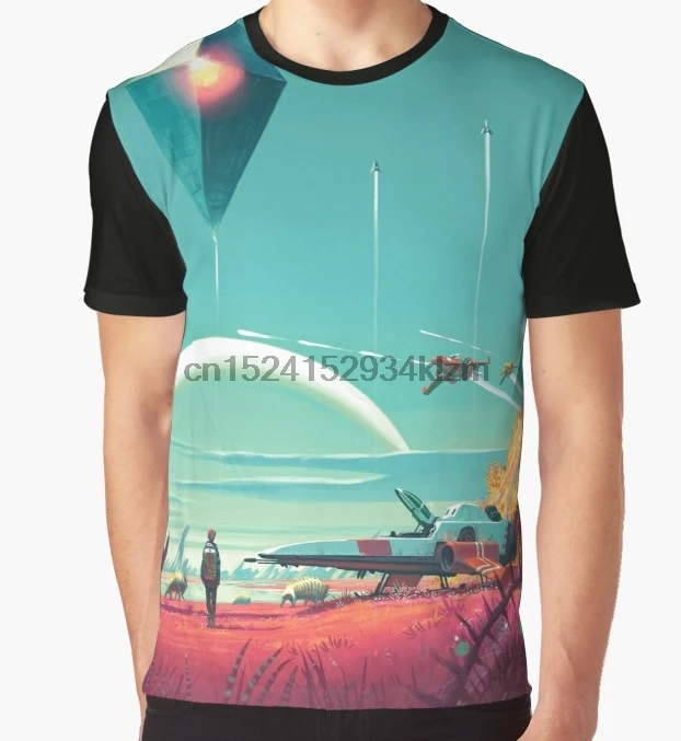 

All Over Print T-Shirt Men Funy tshirt No Mans Sky - Horizon Short Sleeve O-Neck Tops Tee women t shirt