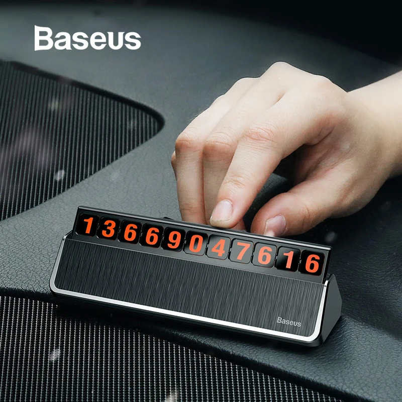 

Baseus Car Temporary Parking Card Holder Mobile Phone Number Card Hide Easily Car Interior Accessories Parking Assistant Sticker