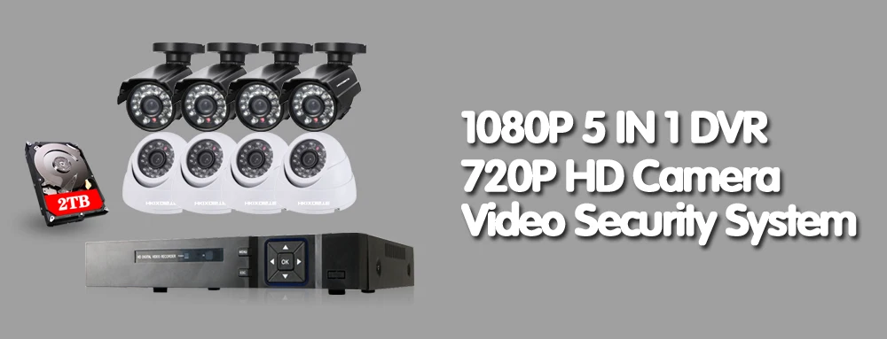 8CH DVR 1080P HDMI CCTV системы видео регистраторы 8 шт. 2000TVL охранных водонепроницаемый ночное видение камера наблюдения наборы