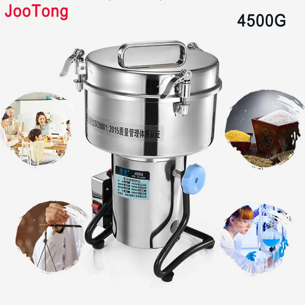 

Electric Mill Dry Food Crops Big Capacity 4500G Grain Flour Grinder Stainless Steel Coffee Bean Powder Crusher Gristmill