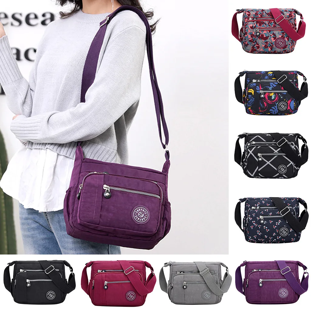 

MUQGEW Women Fashion Nylon Messenger Single Shoulder Crossbody Bag Waterproof Bags Multi-color Multi-Function Leisure Bag