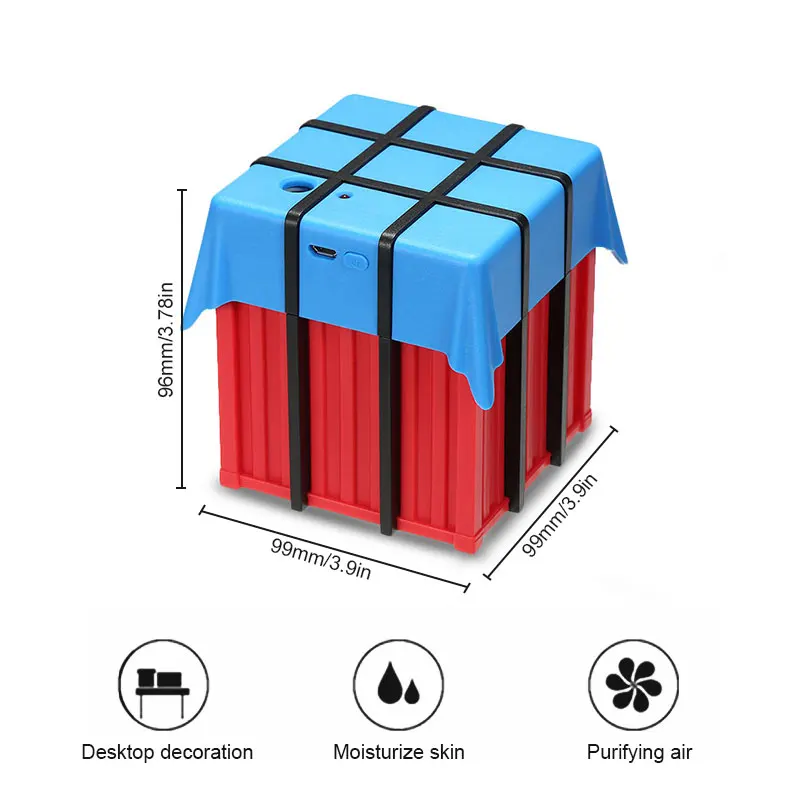 Новейшие ультразвуковые милые увлажнитель воздуха PUBG Airdrop Box увлажнитель воздуха USB диффузор эфирного масла очиститель автомобиля Арома анион тумана