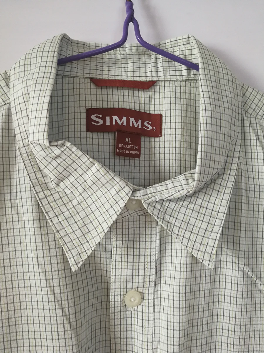 S* mms Мужская рыболовная рубашка LS клетчатая рубашка быстросохнущие хлопковые UPF30 рыболовная одежда рыболовные рубашки мужские США плюс размер L-XXL