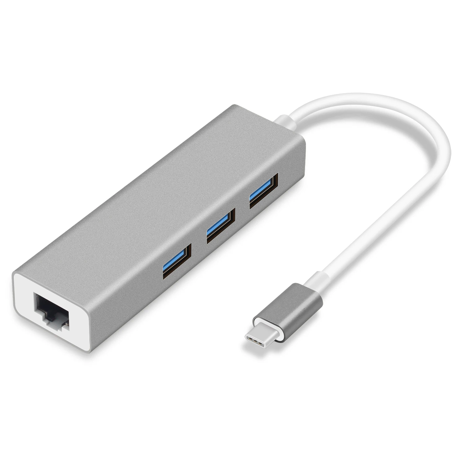 USB C концентратор HDMI USB-C Ethernet адаптер для Macbook Pro Thunderbolt 3, type C концентратор гигабитная Lan 4k кард-ридер+ type-C питания - Цвет: Gray 4 in 1