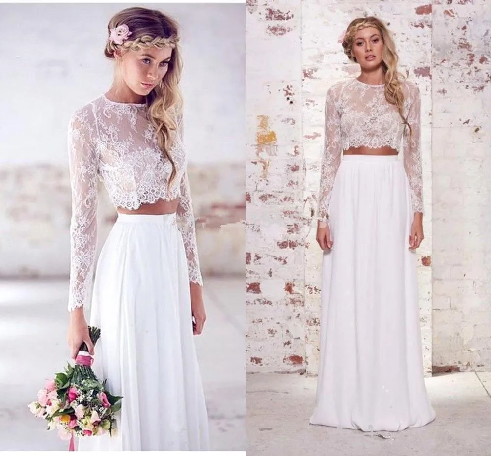 crop top bridal dress
