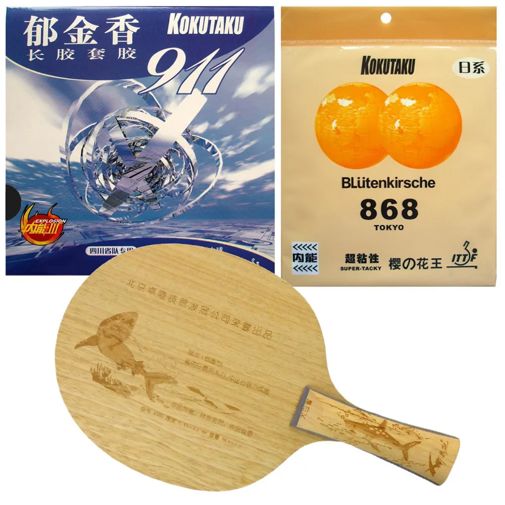 

XNT X686 with Kokutaku Blutenkirsche 868 Super Tacky and 911 Rubber Shakehand long handle FL