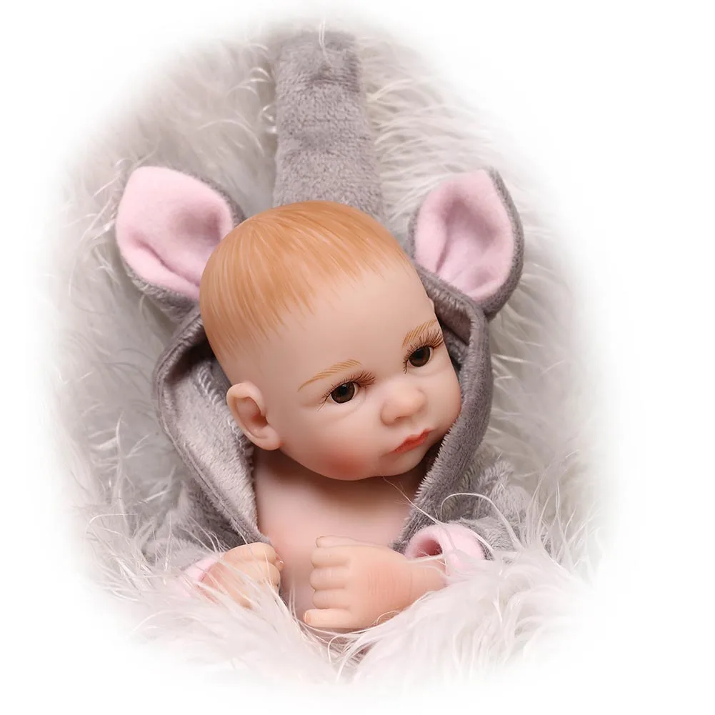 NPK 10 дюймов силиконовые возрождается новорожденных кукла слон одежда реалистичные куклы младенца для детей Playmat подарок S7JN