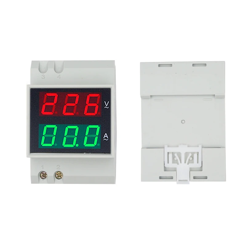 

D52-2042 multifunction Dual LED Display Voltag Current Meter Din-rail Voltmeter Ammeter range AC 80-300V 99.9A 30%off