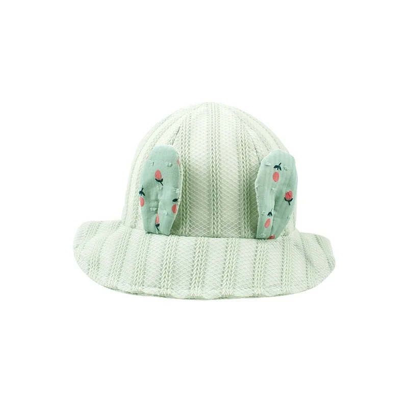 Bunny Ears Mesh Baby Hat For Girls Panama Summer Baby Bucket Hat Breathable Beach Sun Cap Girl Panama 3-12M Baby Girl Clothing  (3)