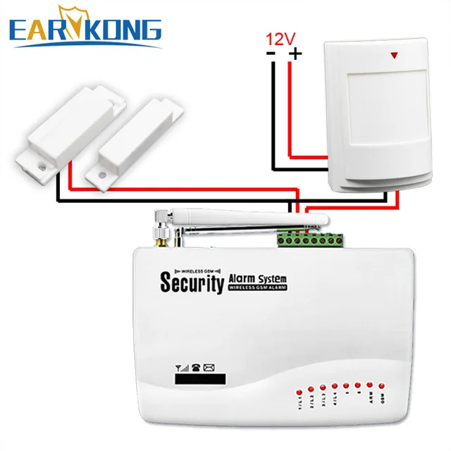Wired PIR Infrared motion detector for Home Burglar GSM alarm system, 5