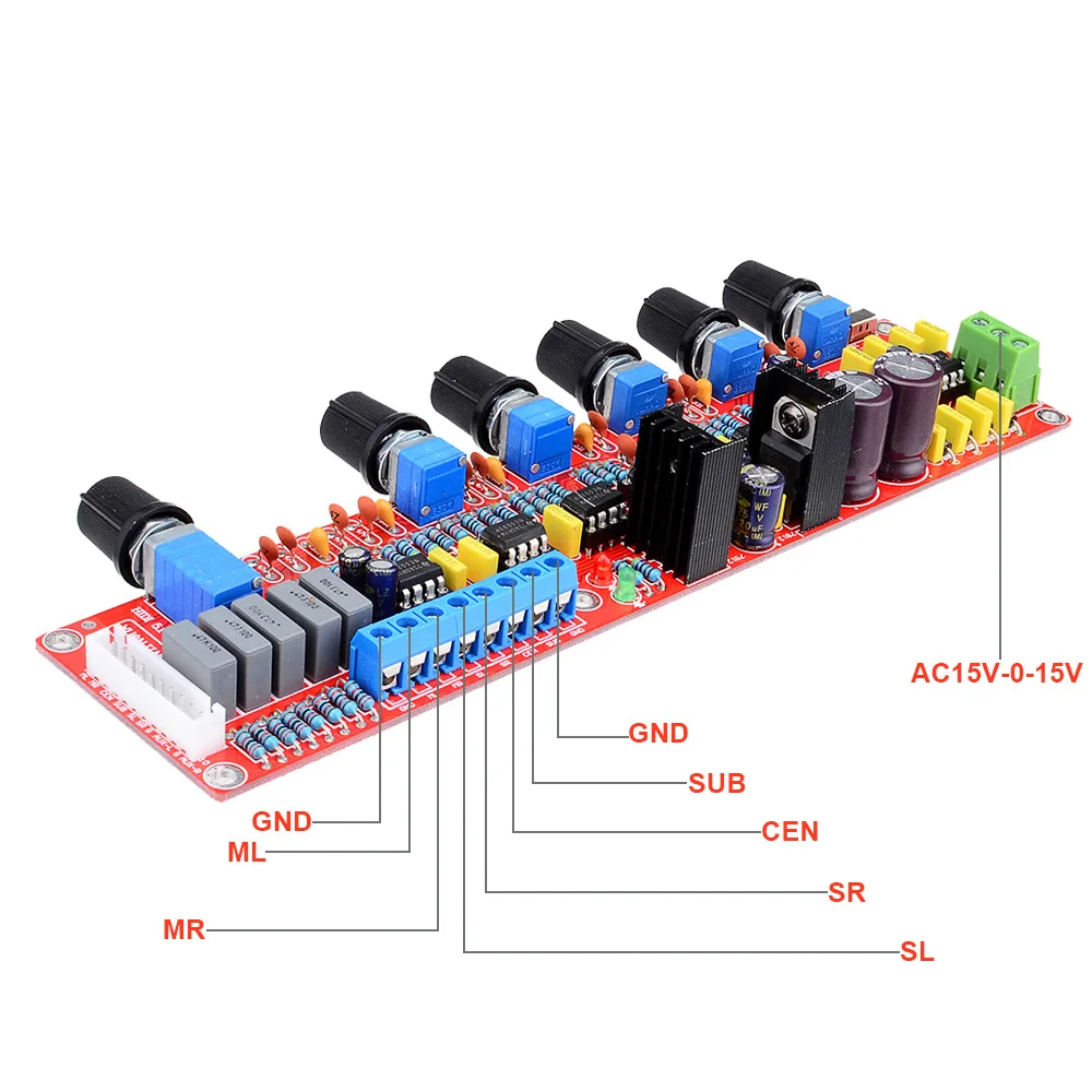 NE5532 HIFI 5,1 Tono de Pre-amplificador de volumen Panel de Control para 5,1 tablero amplificador AC15V-0-15V envío gratis 12003207