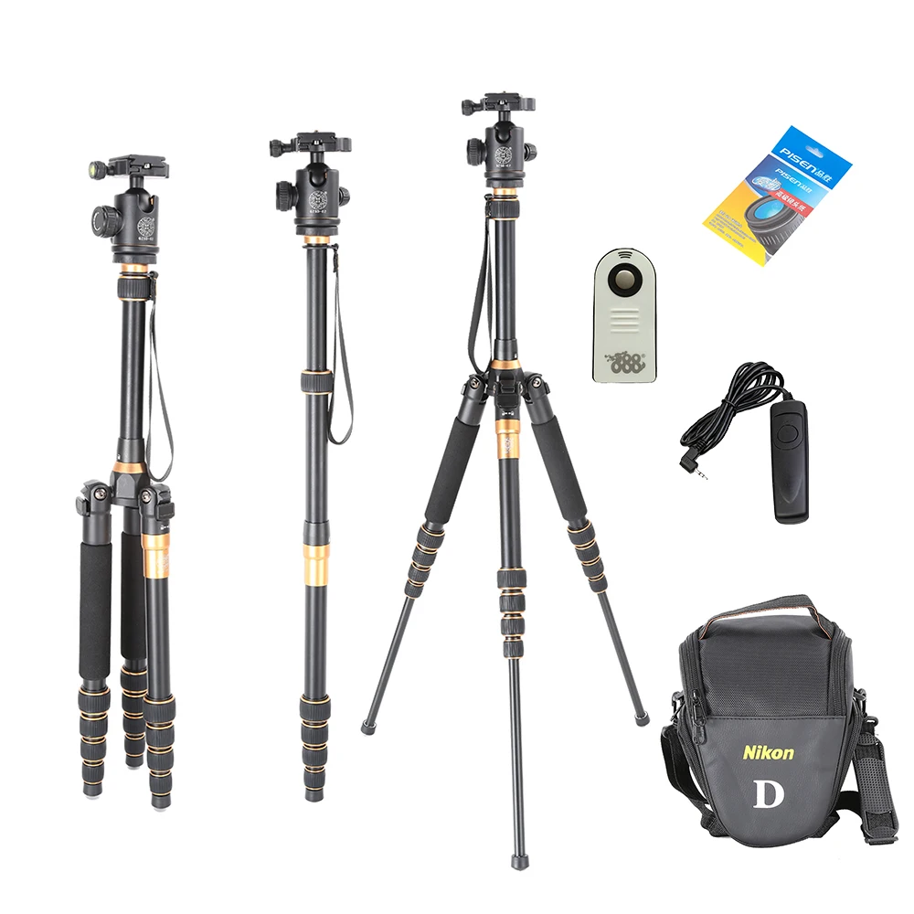 

Camera Camcorder Travel 360 Ball Head Tripod Monopod Stand Alpenstock + Lens Cleaning Paper + Camera Bag + Shutter Release Cable