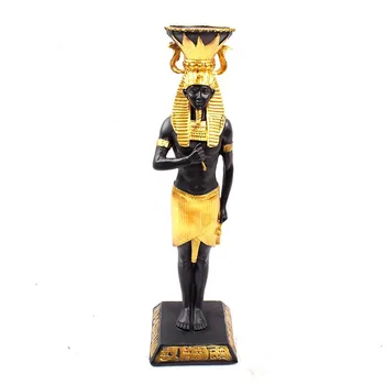 

Pharaoh Candle Holder Statue&Sculpture Candlestick Resin Craft Egyptian Style Home Decoration Accessories R263