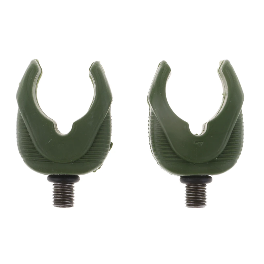 2pcs Fishing Rod Rest Holder Green/ Black Silicone Butt Rod Pod Stand Bracket For Saltwater Fishing.