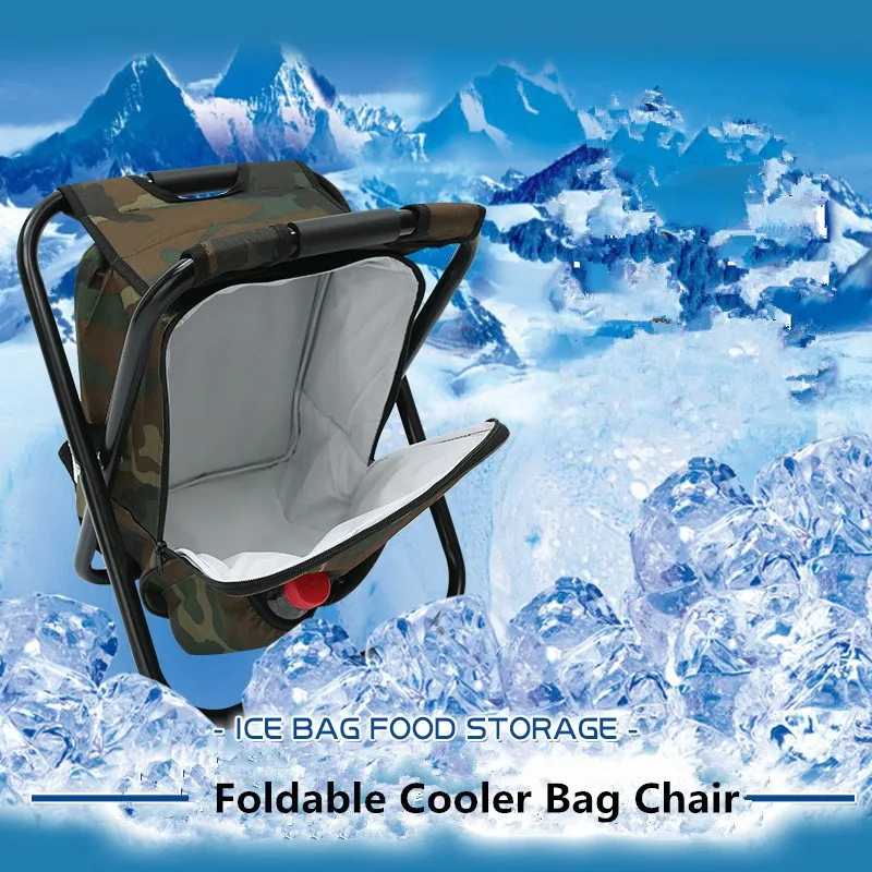 

GLEEGLING Outdoor Camping Chair Backpack Fishing Storage Cooler Bag Multifunctional Hiking Camping Beach Leisure Ice Bag Chair