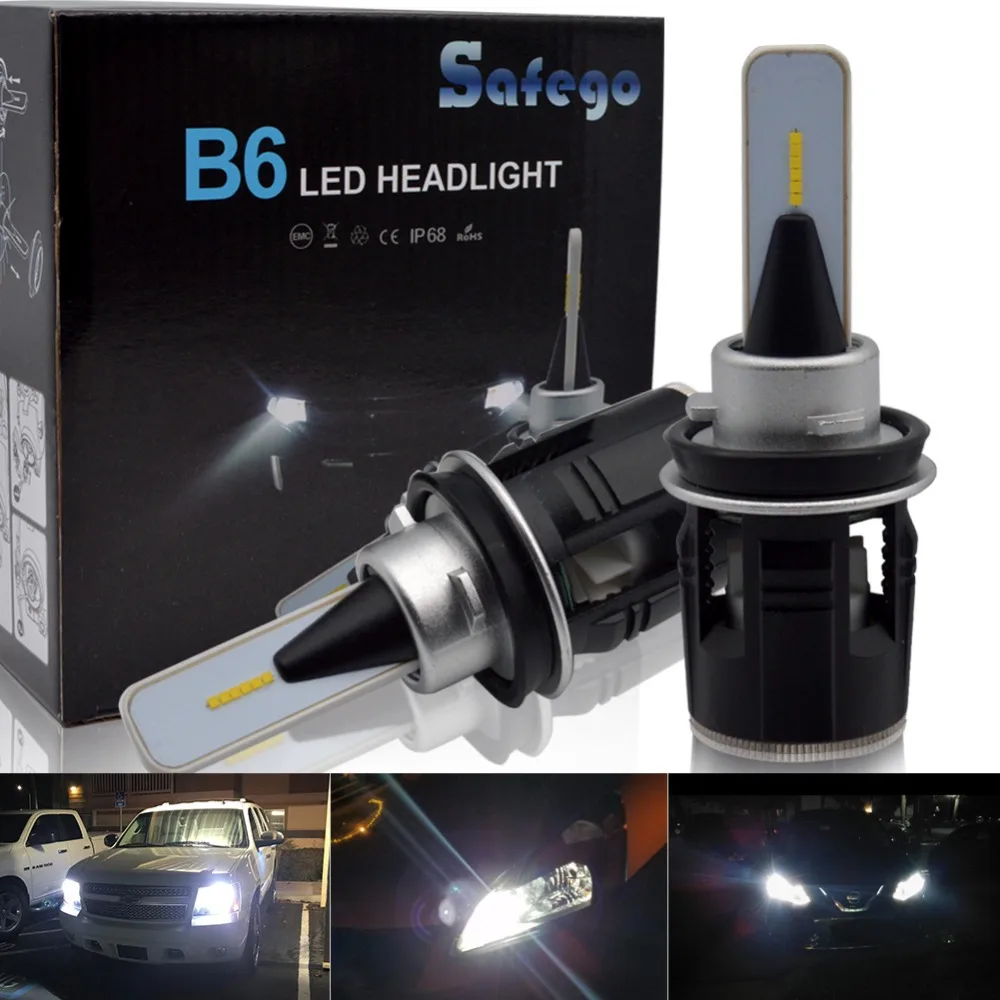 

H4 H7 H8 H9 H11 LED Car Headlight Kit - Safego 24W 3600Lm High Quality LED Chips Conversion Kit 12V