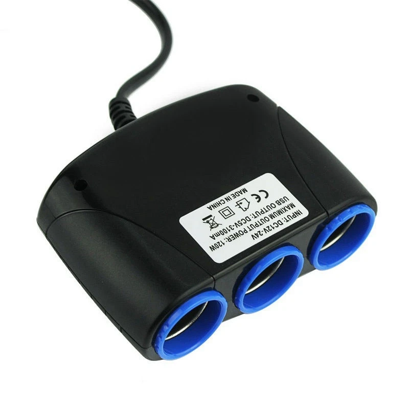3 Way Car Cigarette Lighter Socket Splitter 3.1A 12V Three USB Charger Power Adapter USB Car Charger Cigarette Lighter Adapter (6)