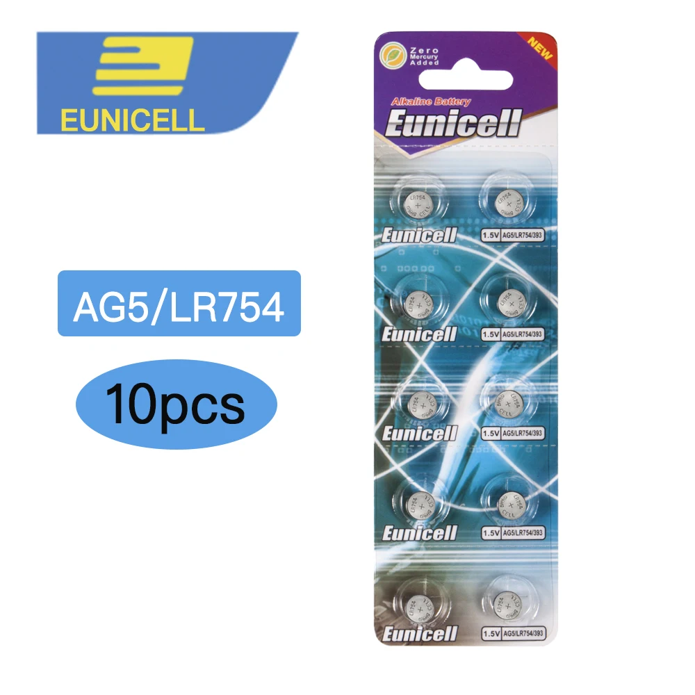 

10pcs AG5 AG 5 G5 393A LR48 LR754 15 193 LR48 D309 399 1.55V 60mAh Button Cell watch Coin Batteries battery