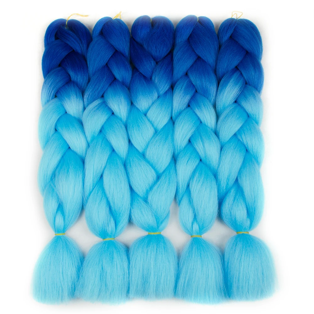Ombre Jumbo плетения волос химическое вязаный крючком косы 100 г/упак. 24 дюйм(ов) два тона Цвет Kanekalon волос