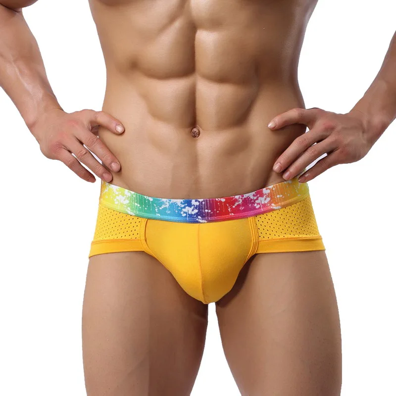 

2019 Hot Plus Szie Men Sexy Briefs Underwear Breathable Underpant Modal Comfortable Beach Short Cueca Male Panties 8Colors Boxer