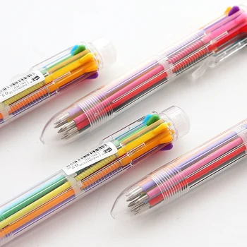

Creative Candy Color Transparent Pen Holder Multifuncational 8 Colors Ballpoint Pen 0.7mm Cute Office and School Stationery