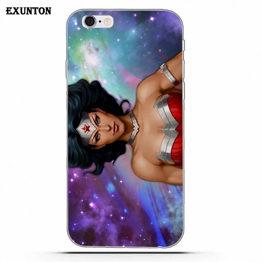 Wonderwoman Comics для Apple iPhone 4 4S 5 5C SE 6 6S 7 8 Plus X Мягкий ТПУ чехол мобильного