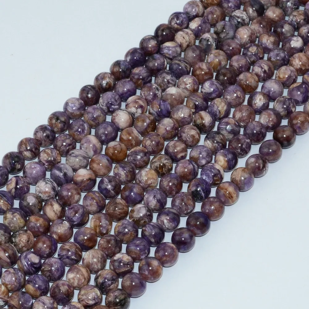 

Natural Simple Quality Charoite Loose Round Beads 10mm