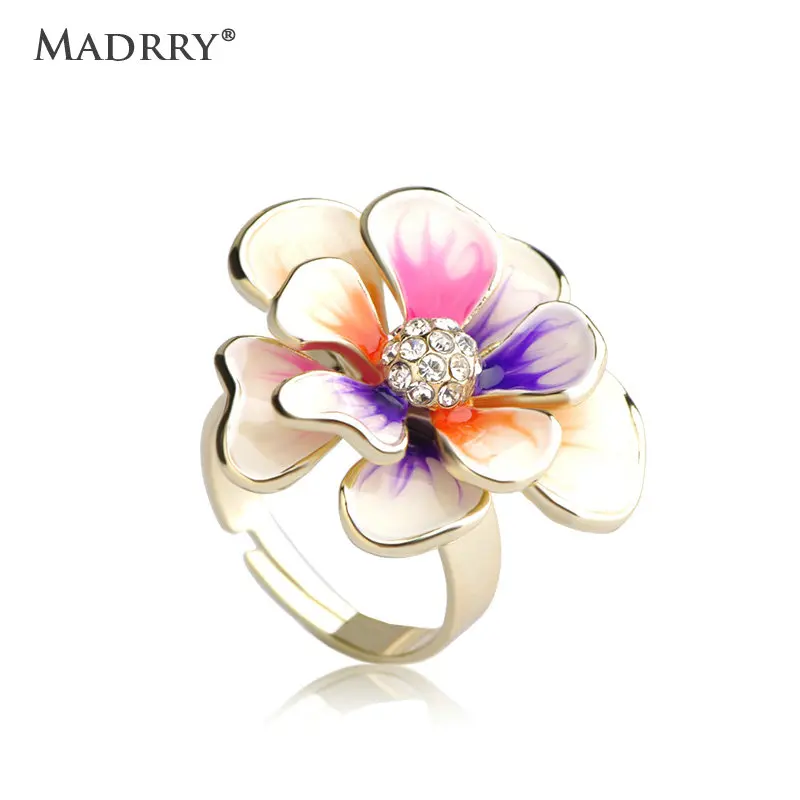 Женское эмалированное кольцо с цветами Madrry разноцветное для Sobretudo feminino Bijuterias Peace